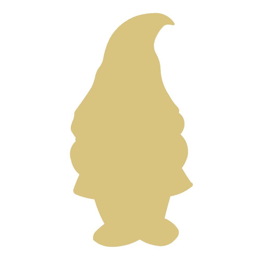 Basic Shape Gnome MDF Cutout Silhouette Style 1 - Unfinished For DIY