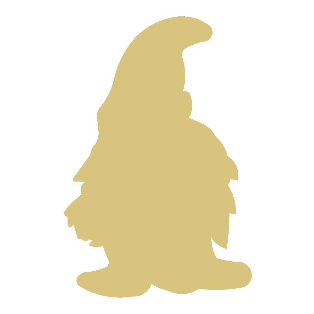 Basic Shape Gnome MDF Cutout Garden Silhouette - Unfinished For DIY