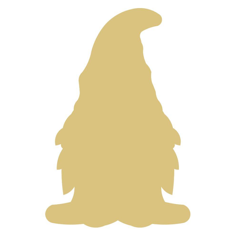 Basic Shape Gnome MDF Cutout Silhouette Style 4 - Unfinished For DIY