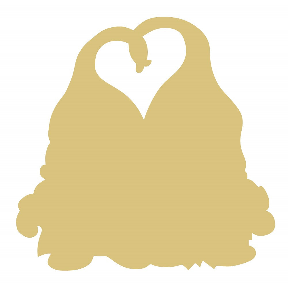 Basic Shape Gnomes MDF Cutout Heart Silhouette - Unfinished For DIY