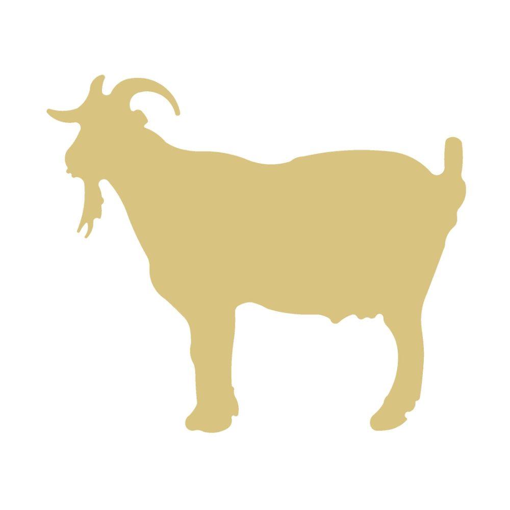 Basic Shape Goat MDF Cutout Silhouette Style 1 - Unfinished For DIY