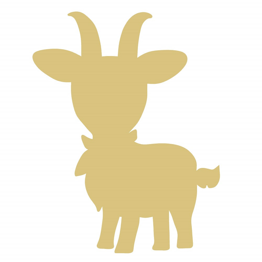 Basic Shape Goat MDF Cutout Silhouette Style 10 - Unfinished For DIY