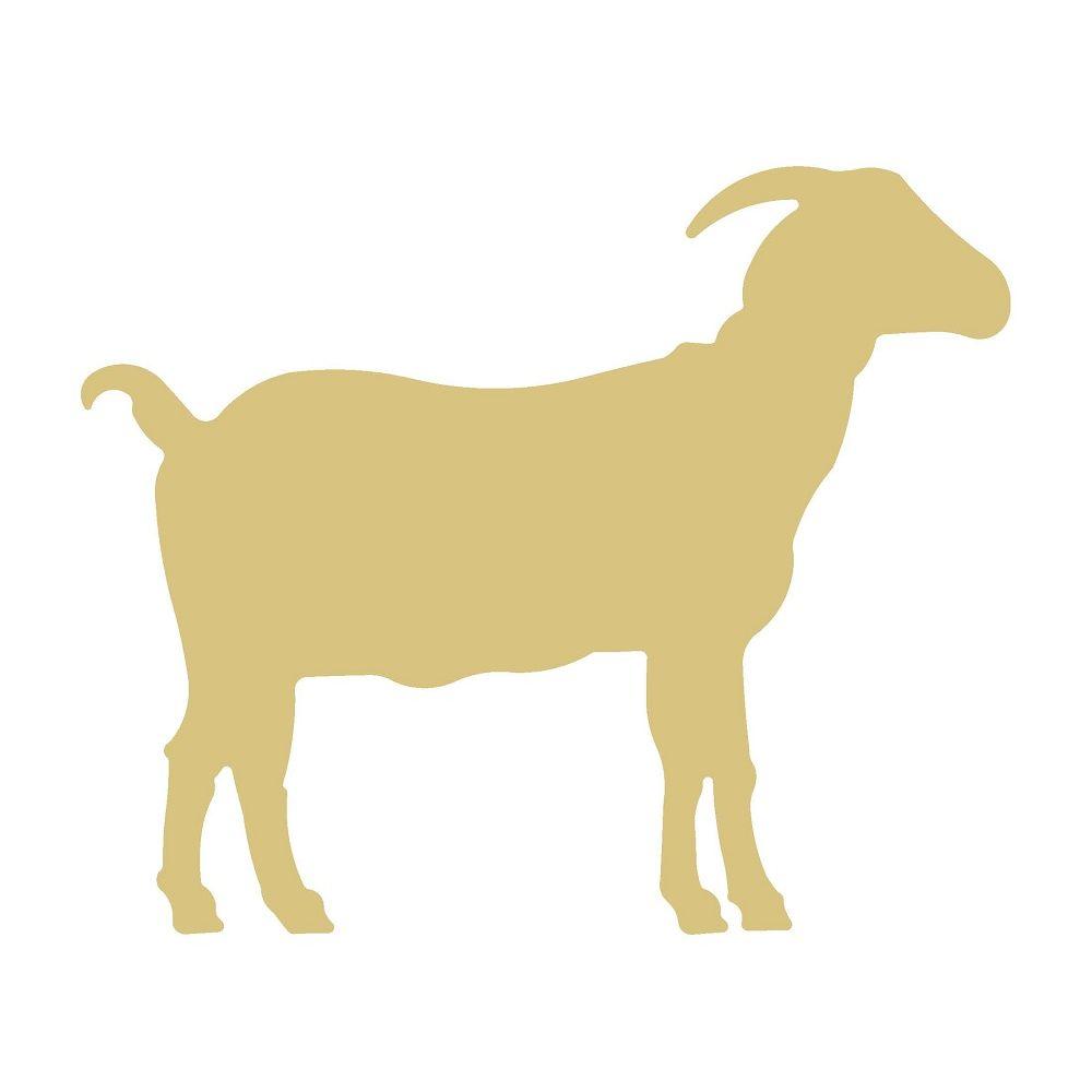 Basic Shape Goat MDF Cutout Silhouette Style 2 - Unfinished For DIY
