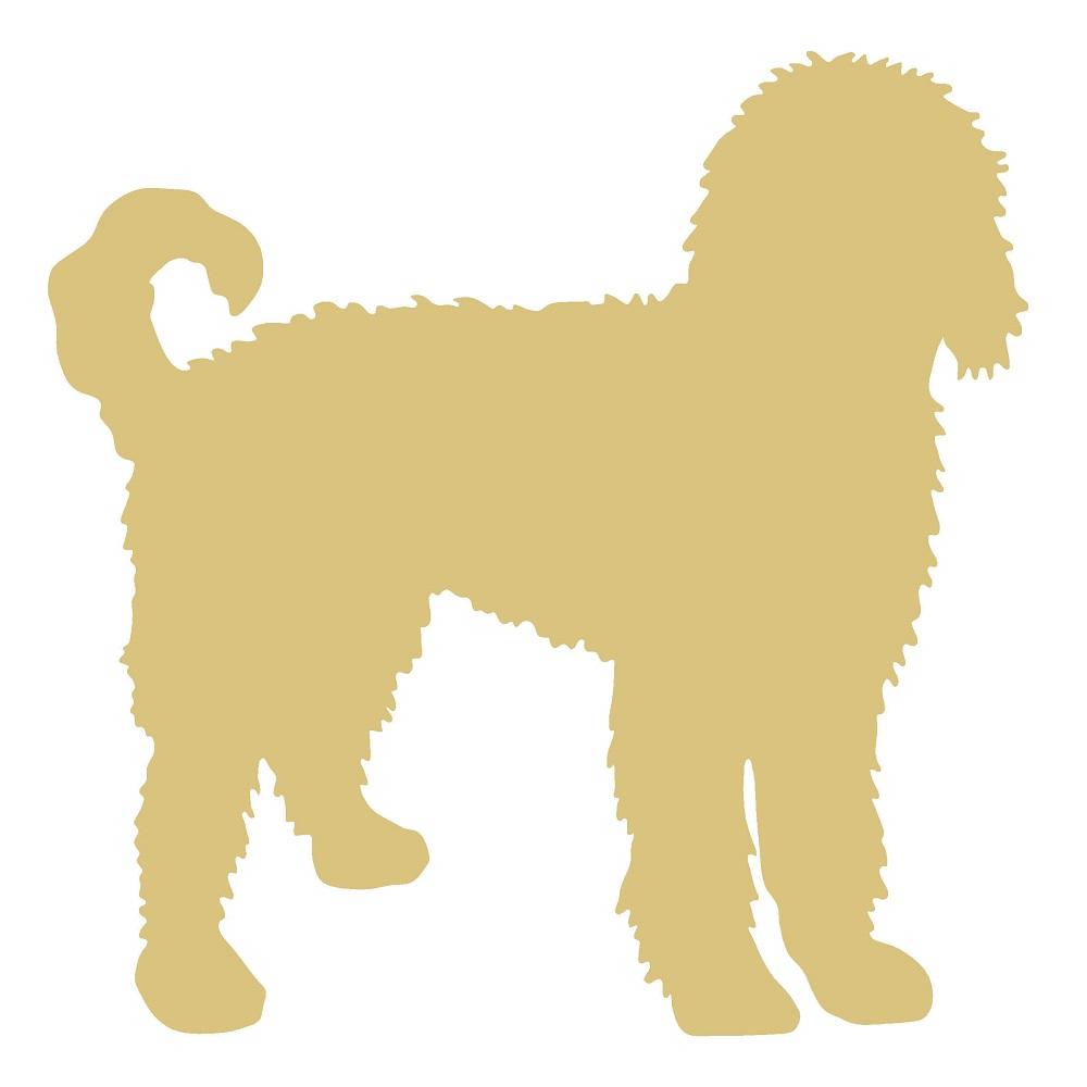 Basic Shape Dog MDF Cutout Golden Doodle Silhouette - Unfinished For DIY
