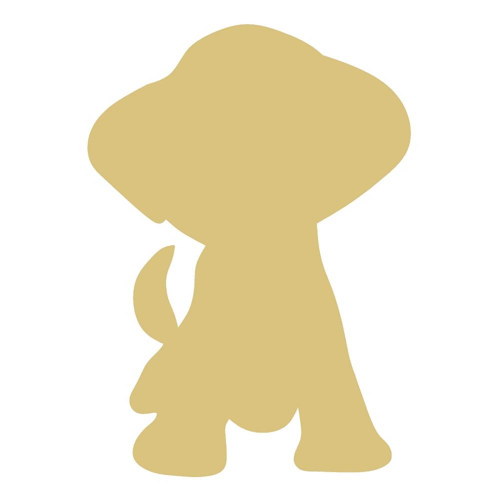 Basic Shape Doodle MDF Cutout Dog Silhouette - Unfinished For DIY