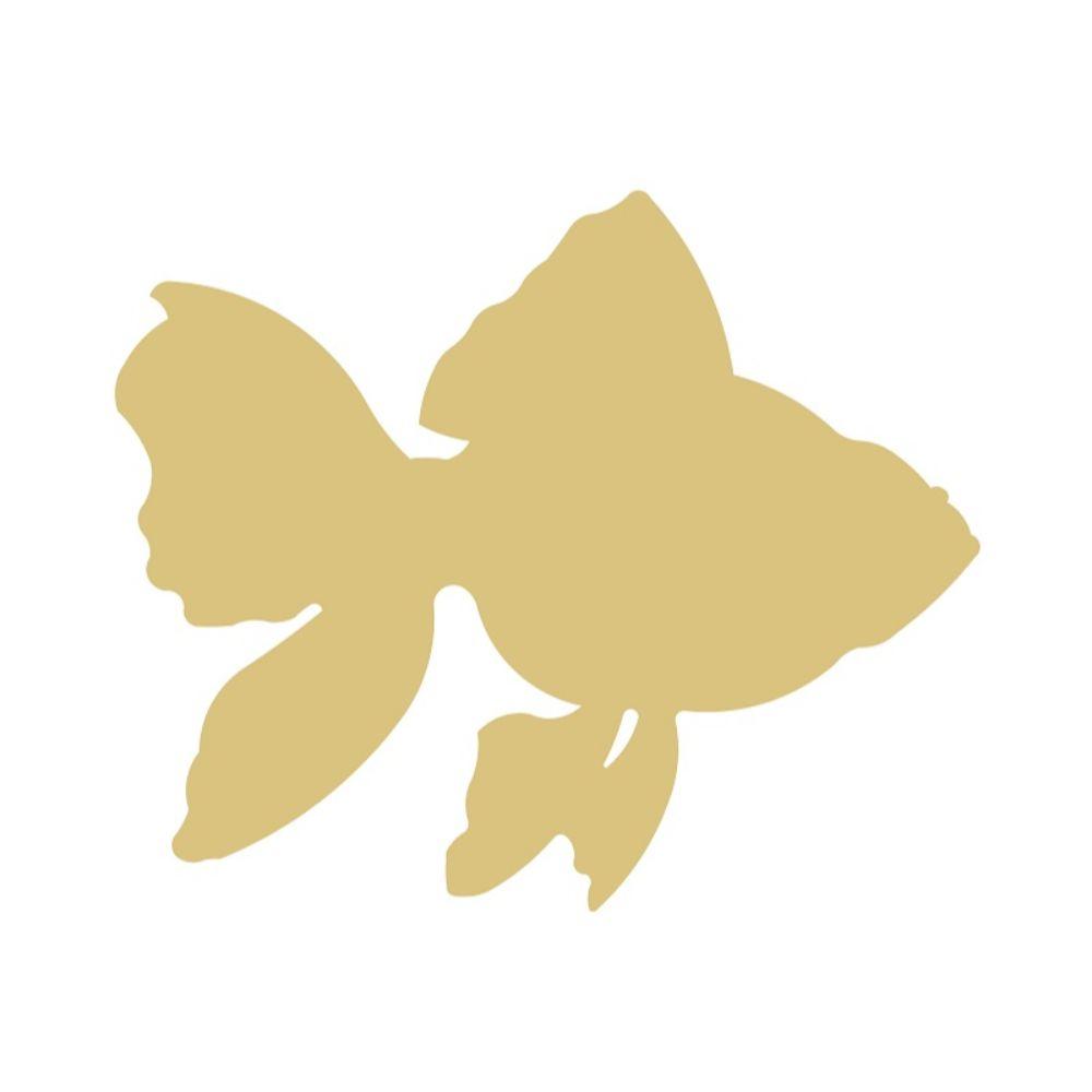 Basic Shape Goldfish MDF Cutout Silhouette Style 2 - Unfinished For DIY