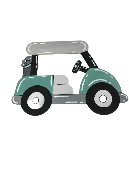 Basic Shape Golf Cart MDF Cutout Silhouette - Unfinished For DIY