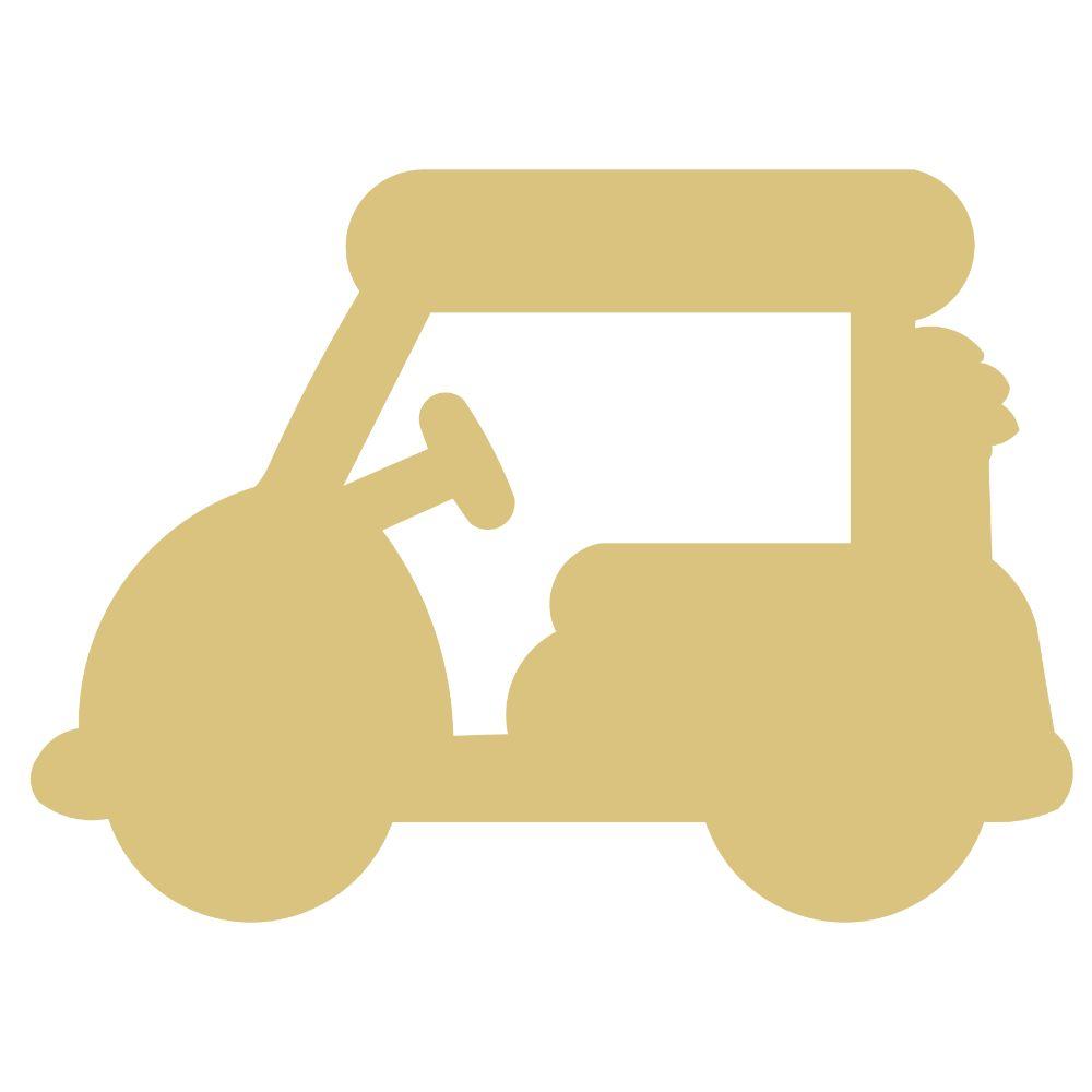Basic Shape Golf Cart MDF Cutout Silhouette - Unfinished For DIY
