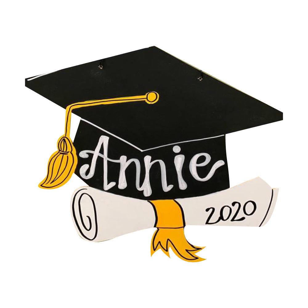 Basic Shape Graduation Cap MDF Cutout Silhouette Style 2 - Unfinished For DIY