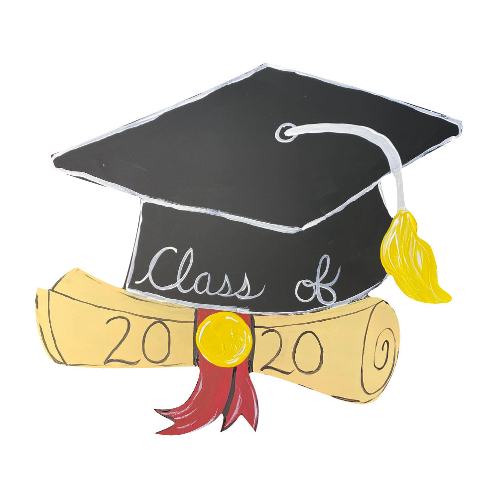 Basic Shape Graduation Cap MDF Cutout Silhouette Style 2 - Unfinished For DIY