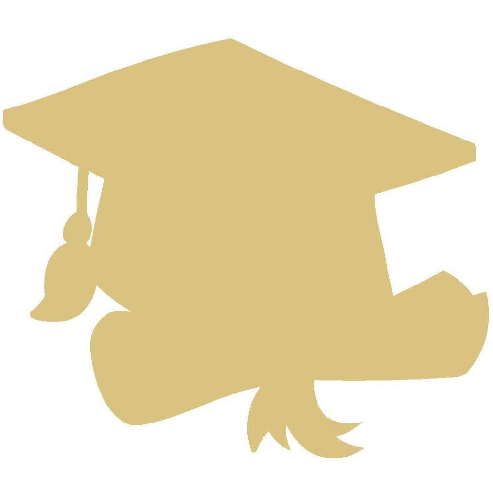 Basic Shape Graduation Cap MDF Cutout Silhouette Style 2 - Unfinished For DIY