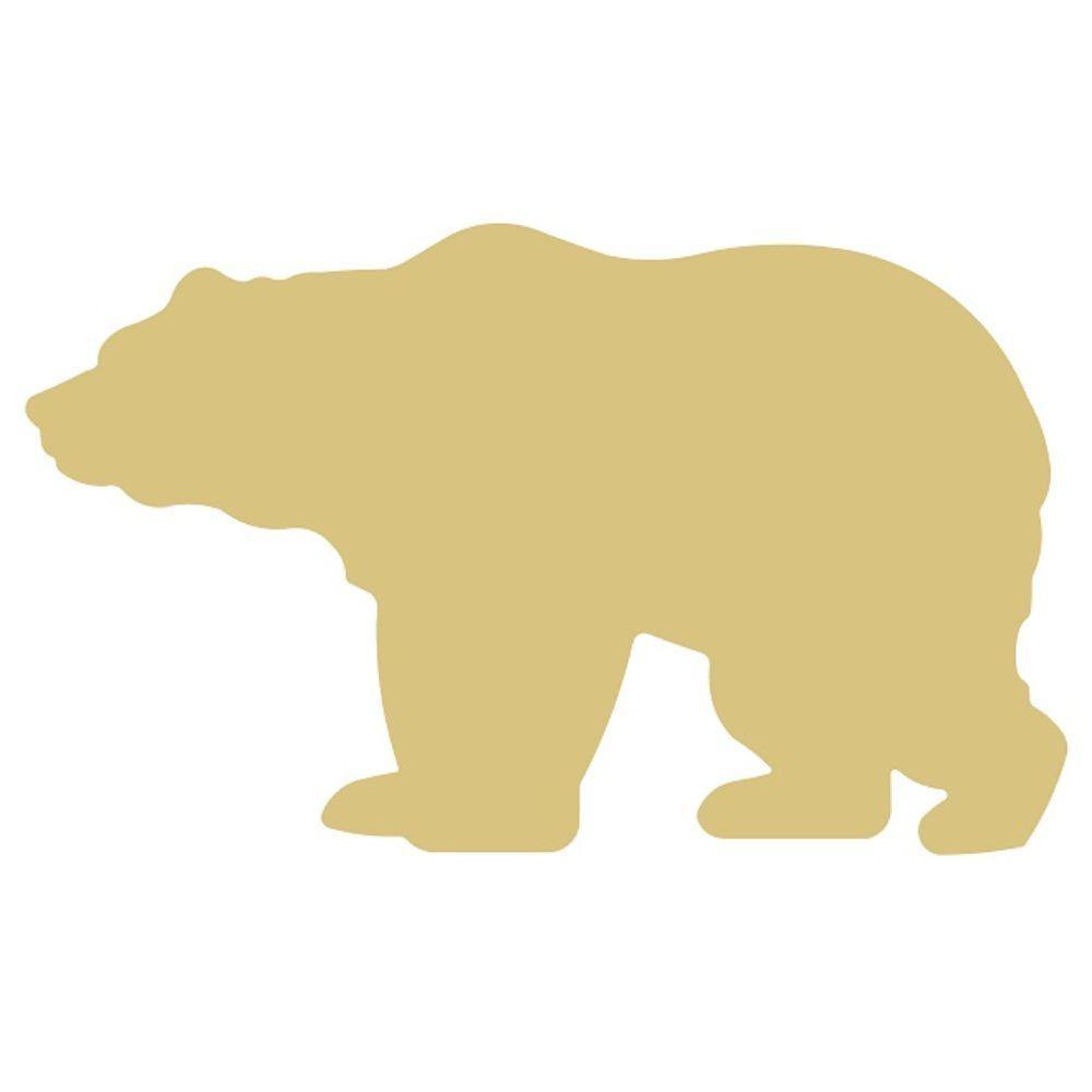 Basic Shape Grizzly Bear MDF Cutout Silhouette - Unfinished For DIY