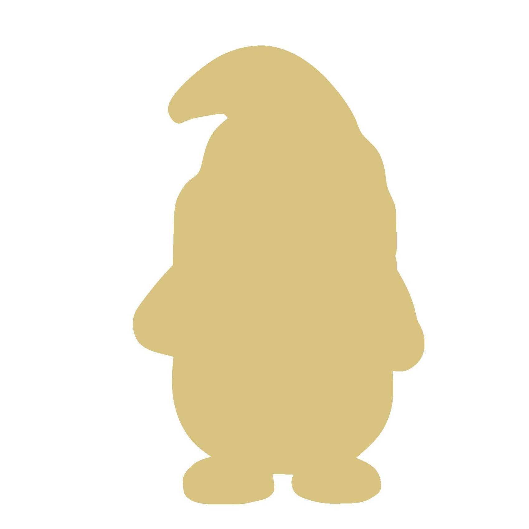 Basic Shape Gnome MDF Cutout Silhouette Style 28 - Unfinished For DIY