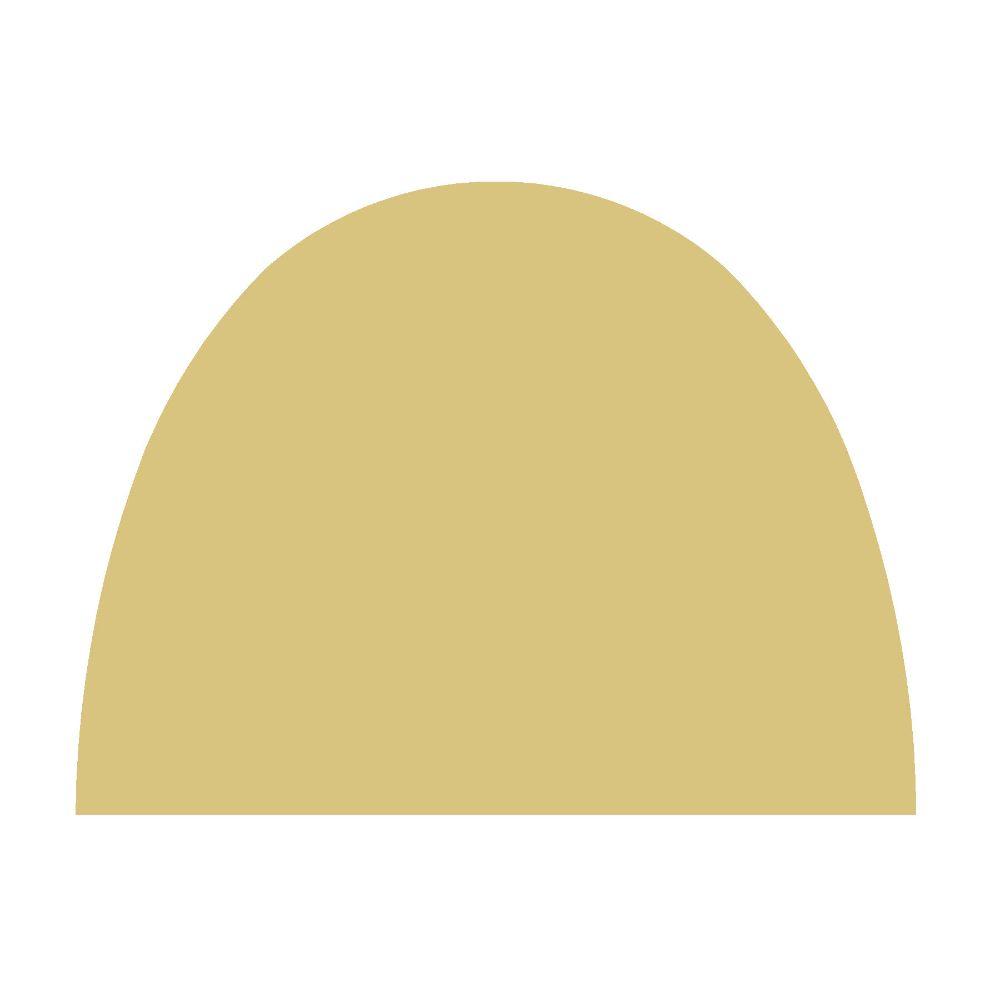 Basic Shape Half Oval MDF Cutout Half Oval Silhouette - Unfinished For DIY