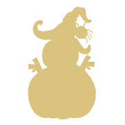 Basic Shape Pumpkin MDF Cutout Witch Silhouette On Pumpkin - Unfinished For DIY