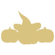Basic Shape Pumpkin MDF Cutout Halloween Silhouette With Witch Hat - Unfinished For DIY