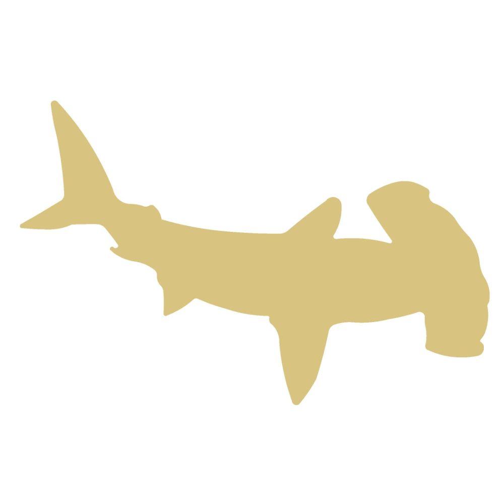 Basic Shape Hammerhead Shark MDF Cutout Silhouette - Unfinished For DIY