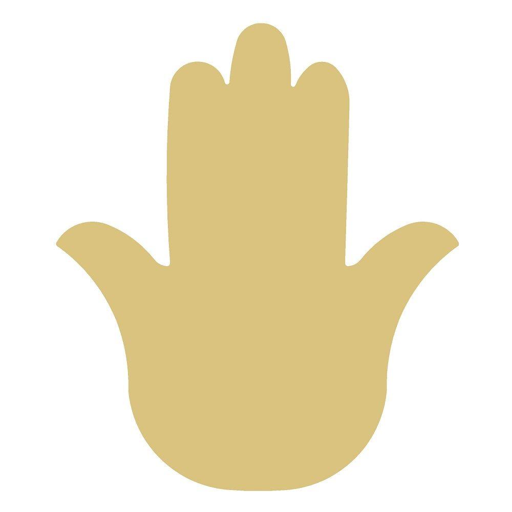 Basic Shape Hamsa Hand MDF Cutout Silhouette - Unfinished For DIY