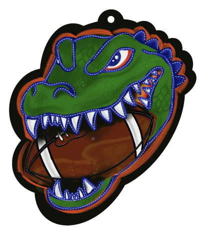 HARLEE ALSTON ORIGINALS GATOR WITH FOOTBALL IN ITS MOUTH