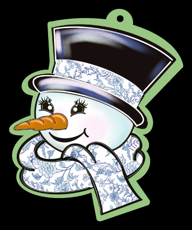 HARLEE ALSTON ORIGINALS SNOWMAN WITH BLUE AND WHITE SCARF
