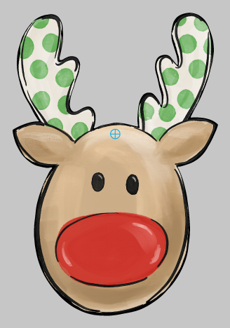 HALEY B DESIGNS REINDEER WITH BIG RED NOSE