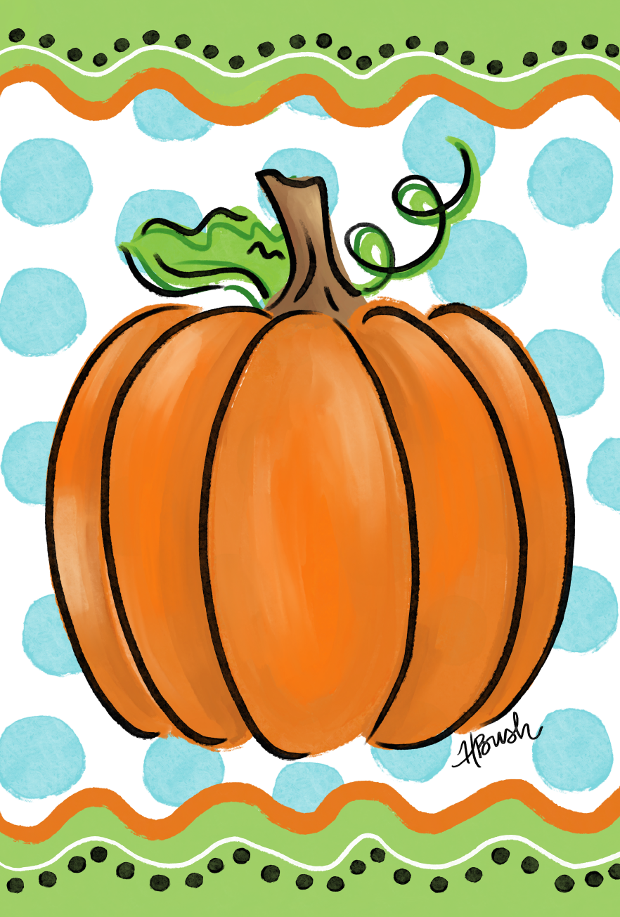 HALEY B DESIGNS GREEN ORANGE BLUE WITH PUMPKIN
