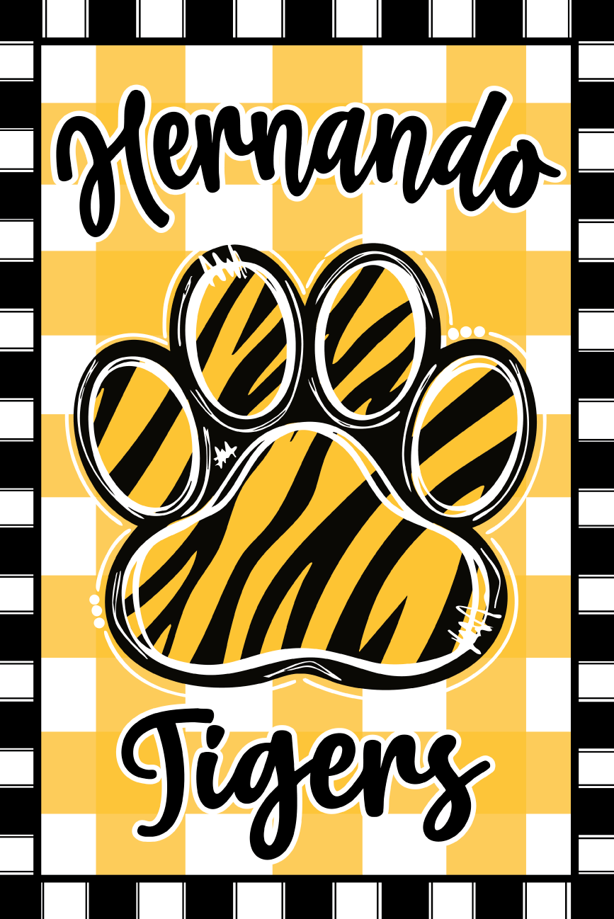 HAPPI CHICK LLC PAW PRINT TIGERS HERNANDO GARDEN FLAGS