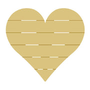 Basic Shape Heart Pallet MDF Cutout Horizontal Slat Pattern - Unfinished For DIY