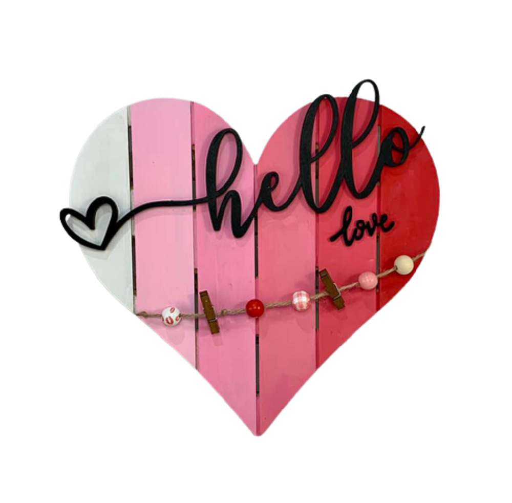 Basic Shape Heart MDF Cutout Pallet Vertical Slats - Unfinished For DIY