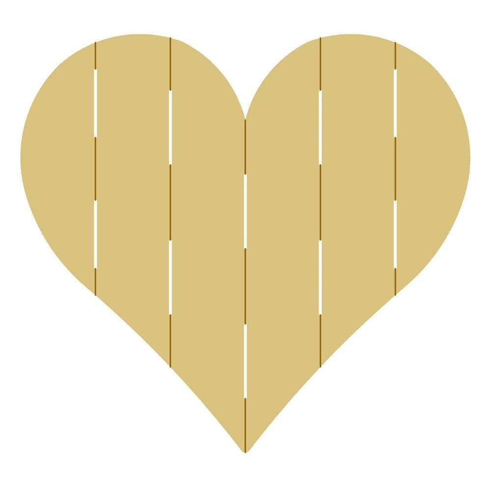 Basic Shape Heart MDF Cutout Pallet Vertical Slats - Unfinished For DIY