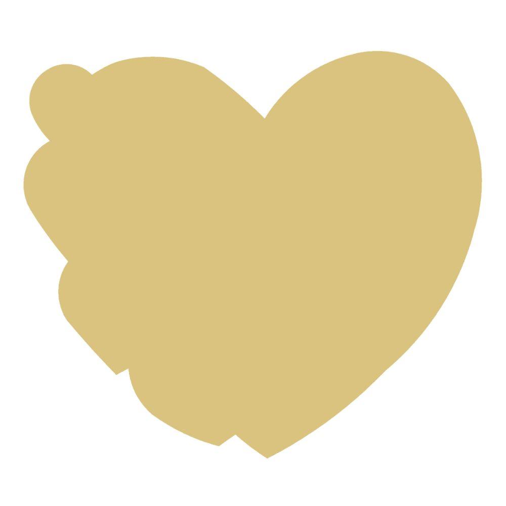 Basic Shape Heart MDF Cutout Silhouette Style 20 - Unfinished For DIY