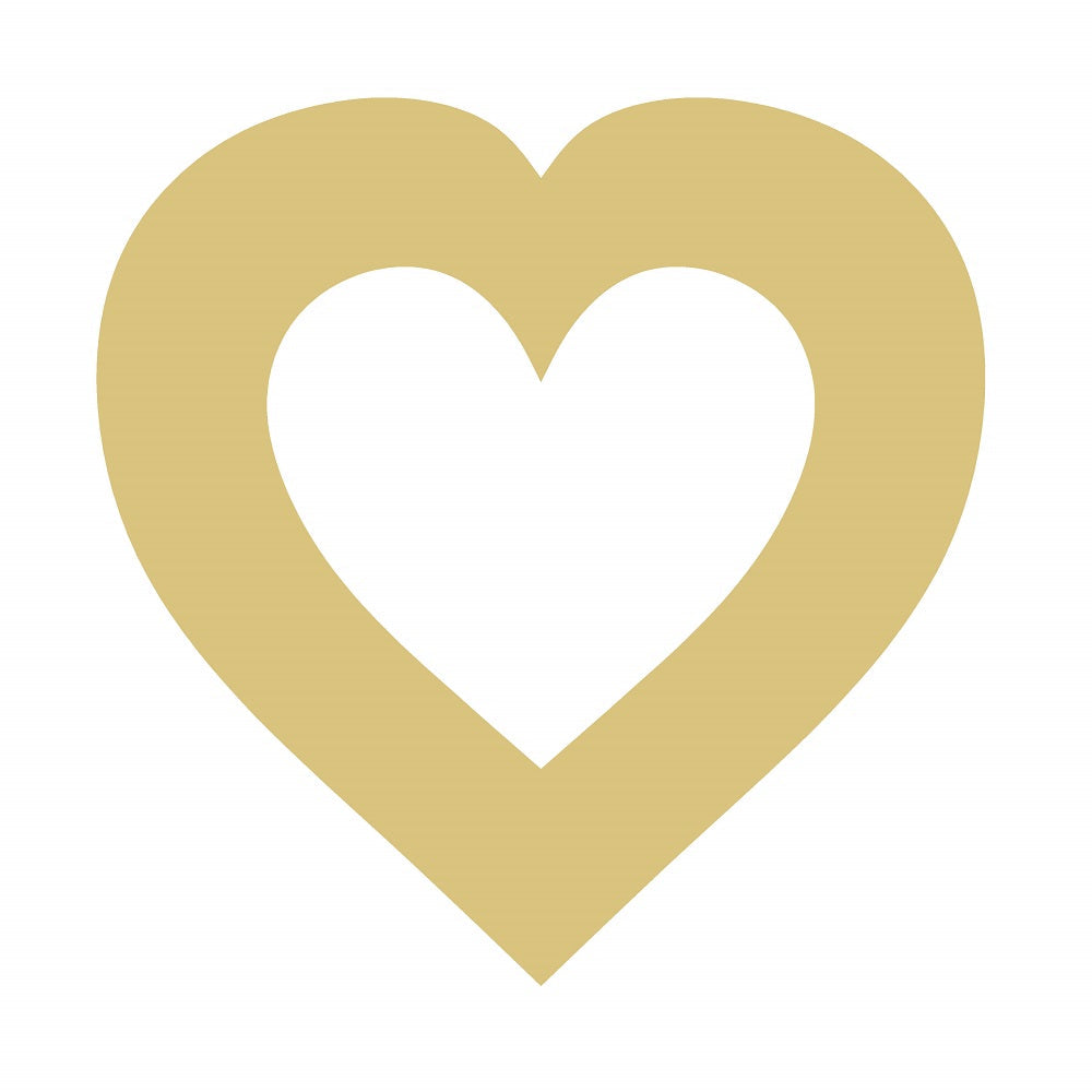 Basic Shape Heart MDF Cutout Simple Heart - Unfinished For DIY
