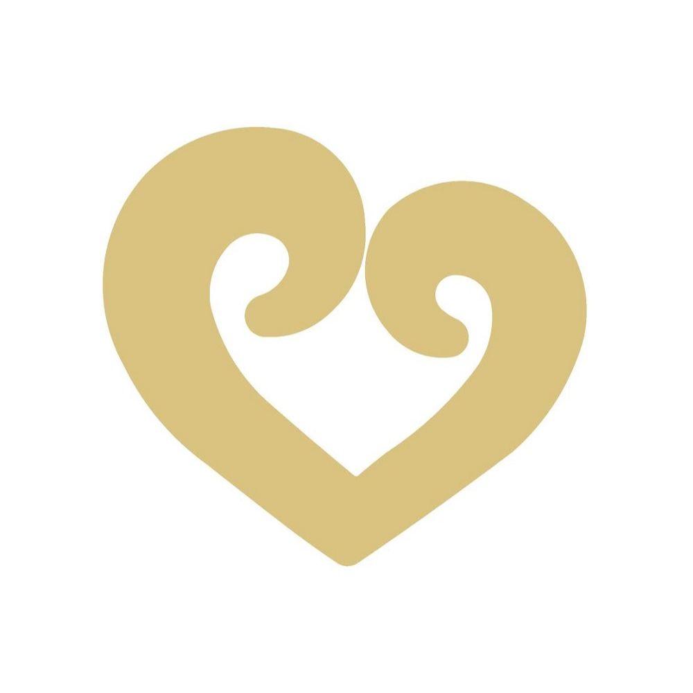 Basic Shape Heart MDF Cutout Ornate Swirl Heart - Unfinished For DIY