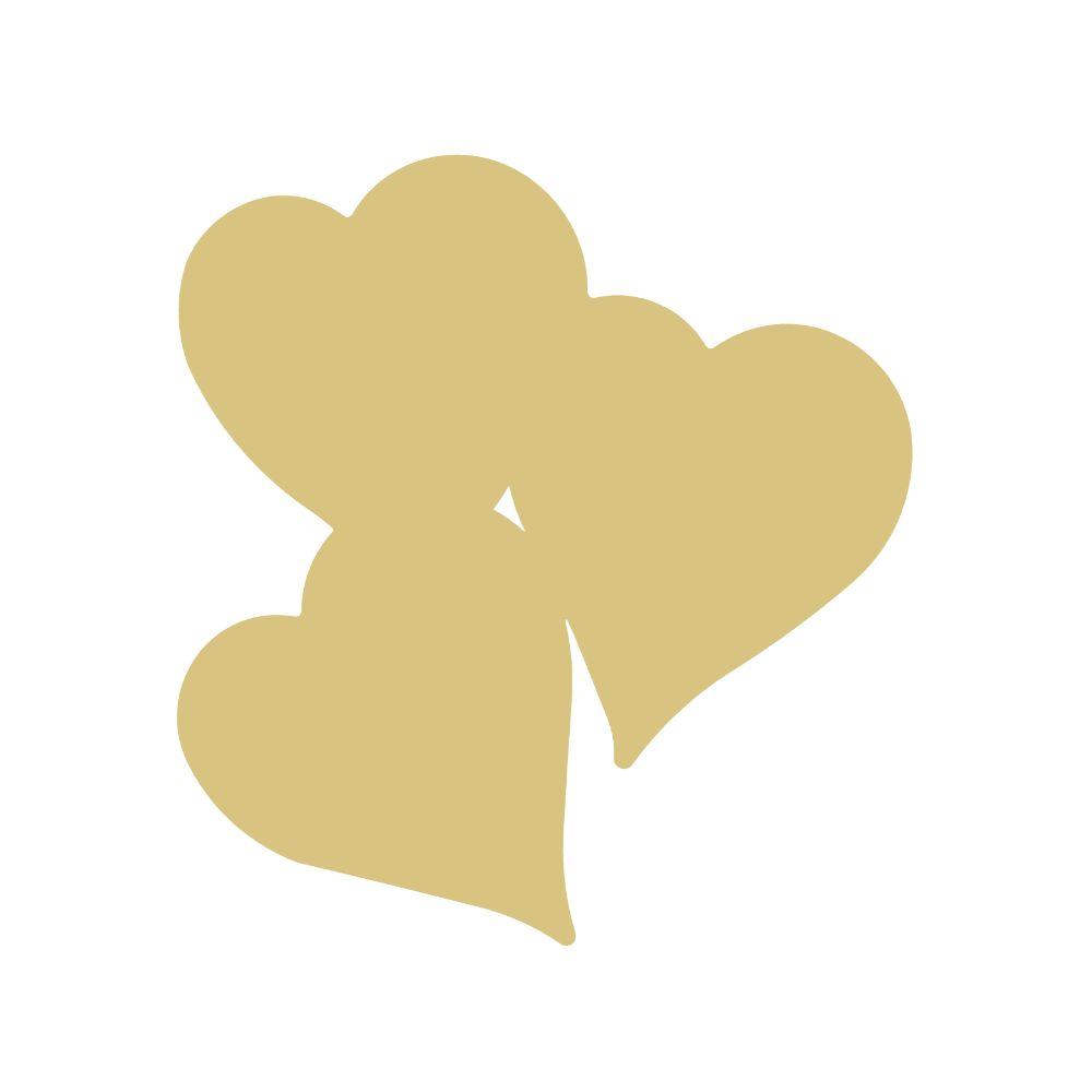 Basic Shape Heart MDF Cutout Overlapping Hearts - Unfinished For DIY