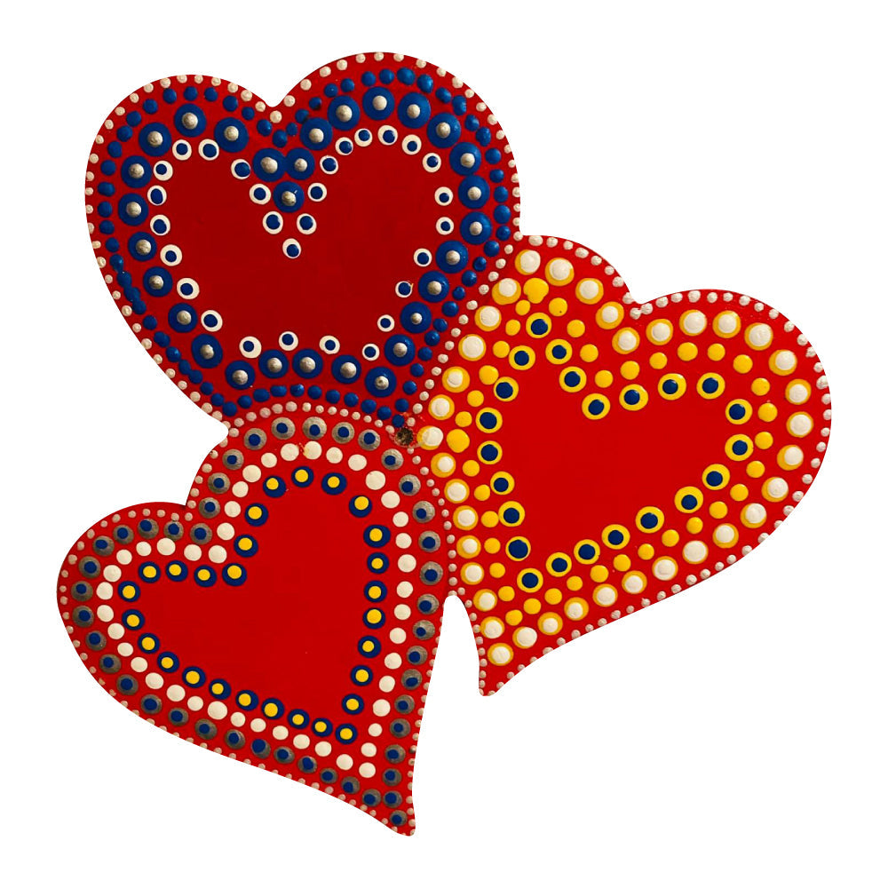 Basic Shape Heart MDF Cutout Overlapping Hearts - Unfinished For DIY