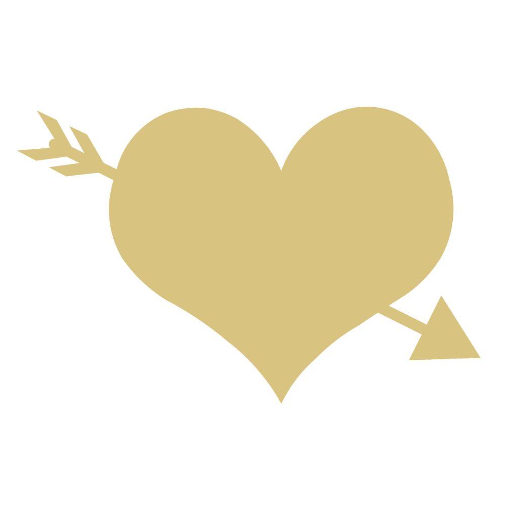Basic Shape Heart MDF Cutout Arrow Through Heart - Unfinished For DIY