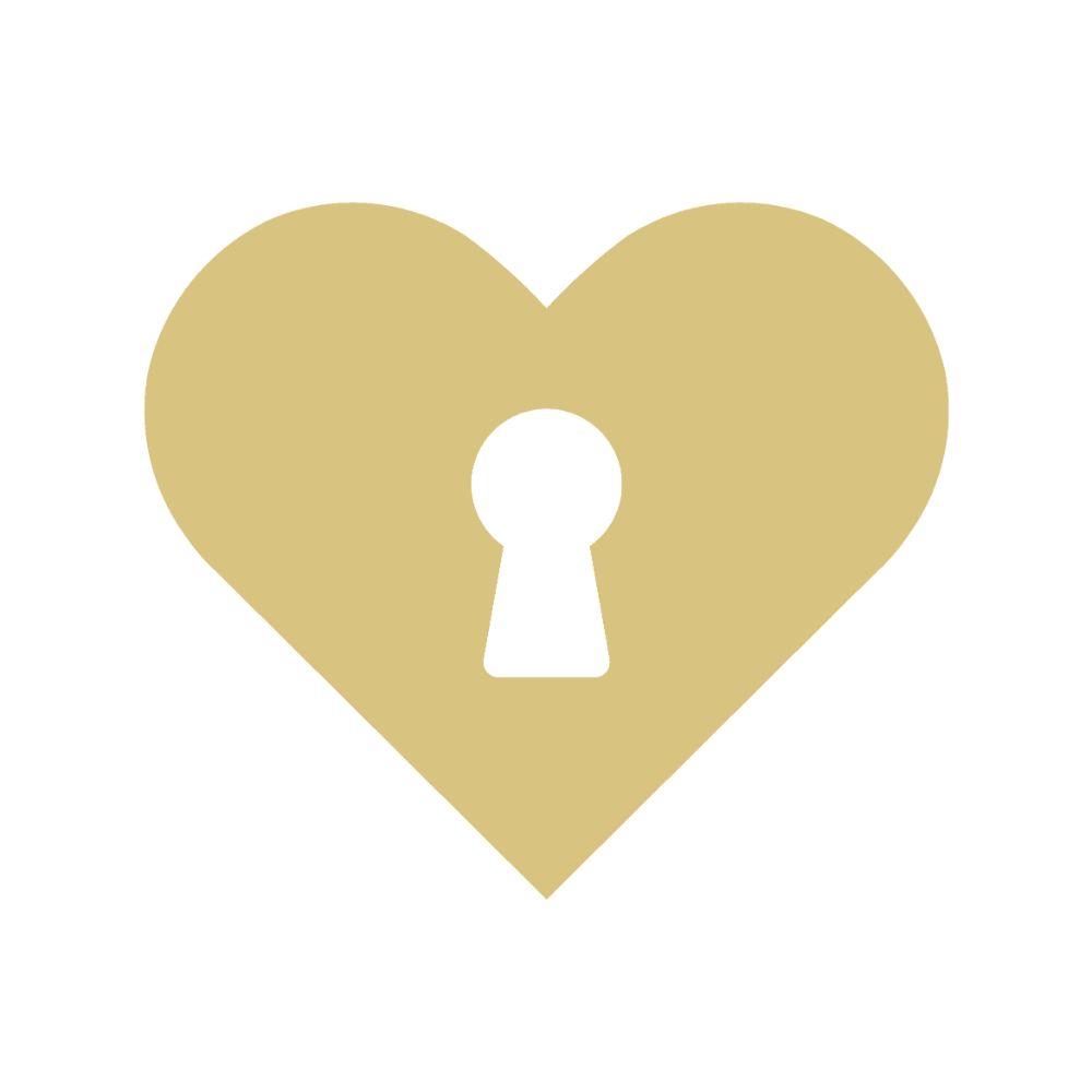 Basic Shape Heart MDF Cutout Keyhole Cutout - Unfinished For DIY