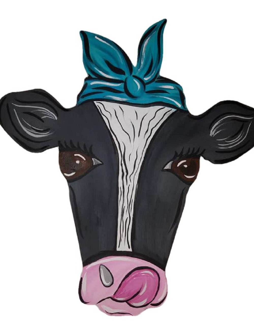 Basic Shape Heifer Head MDF Cutout Silhouette - Unfinished For DIY