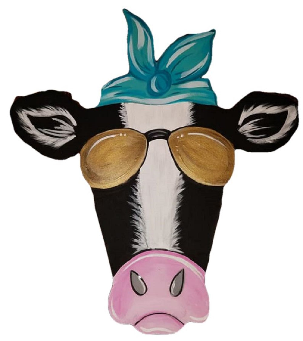 Basic Shape Heifer Head MDF Cutout Silhouette - Unfinished For DIY