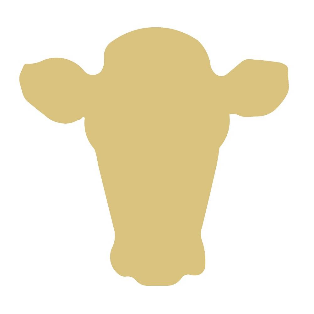 Basic Shape Cow MDF Cutout Head Silhouette - Unfinished For DIY