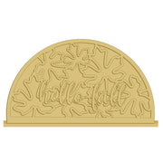 3D half Circle With Stand MDF Cutout Hello Fall Leaves - Unfinished For DIY