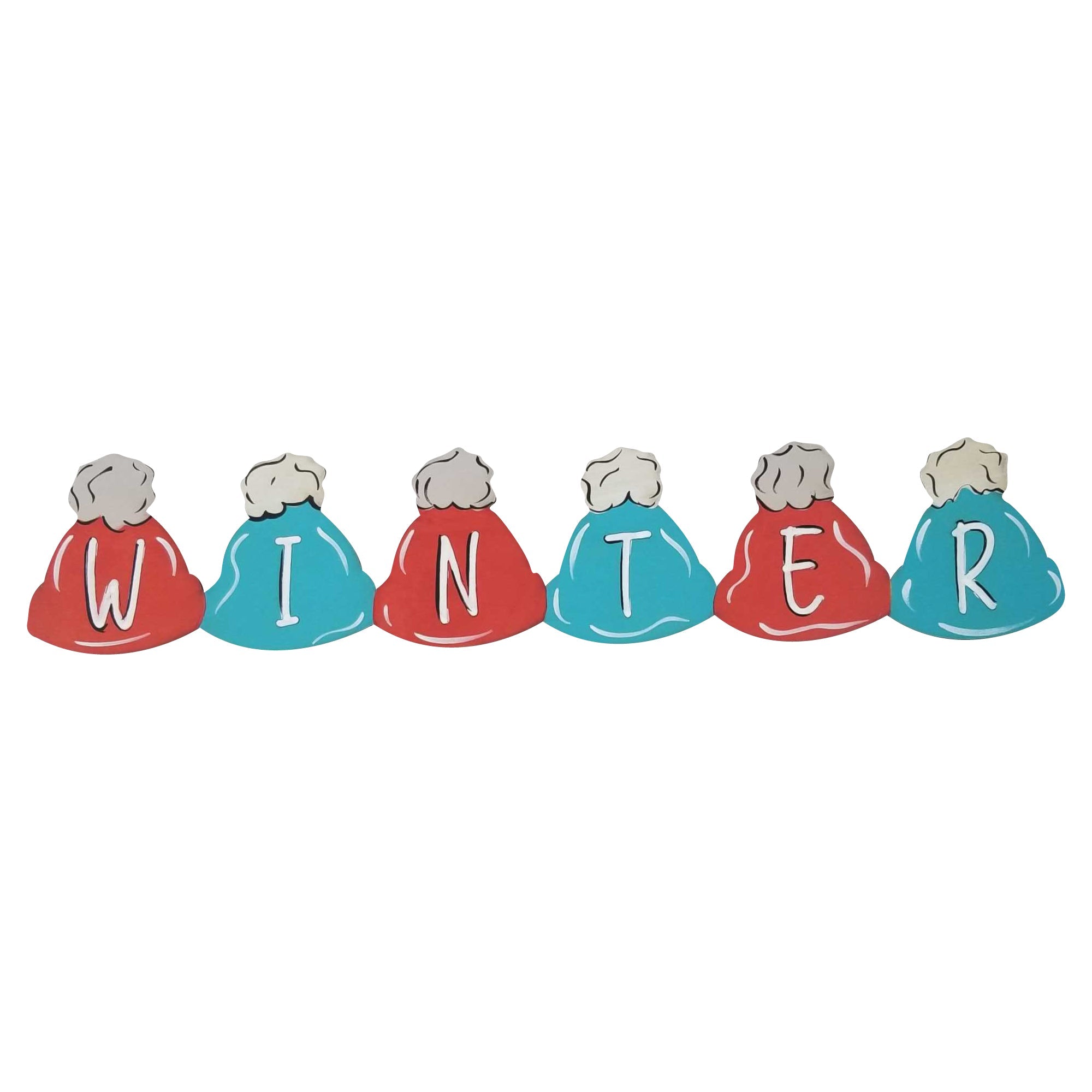 Design By Line Interchangeable MDF Cutout Fall Winter Spring Summer With Seasonal Icons - Unfinished For DIY