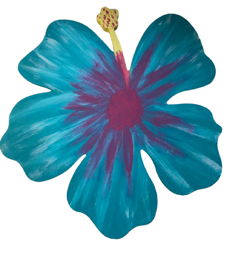 Basic Shape Hibiscus MDF Cutout Floral Silhouette Style 1 - Unfinished For DIY