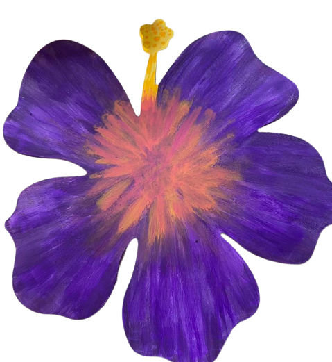 Basic Shape Hibiscus MDF Cutout Floral Silhouette Style 1 - Unfinished For DIY