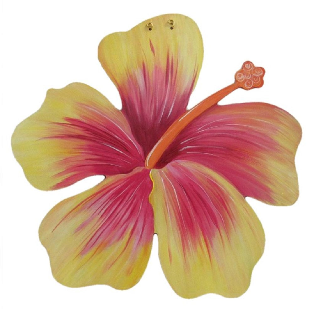 Basic Shape Hibiscus MDF Cutout Floral Silhouette Style 1 - Unfinished For DIY