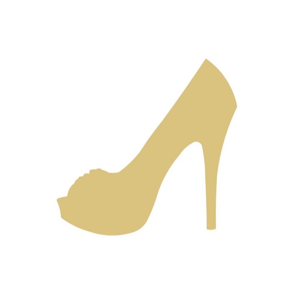 Basic Shape High Heel MDF Cutout Pump Silhouette - Unfinished For DIY