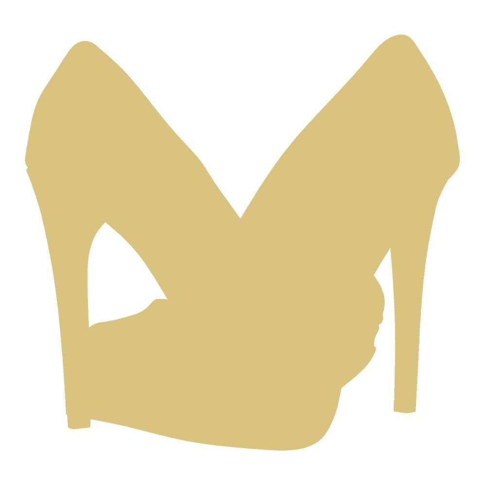 Basic Shape High Heels MDF Cutout Pump Silhouette - Unfinished For DIY