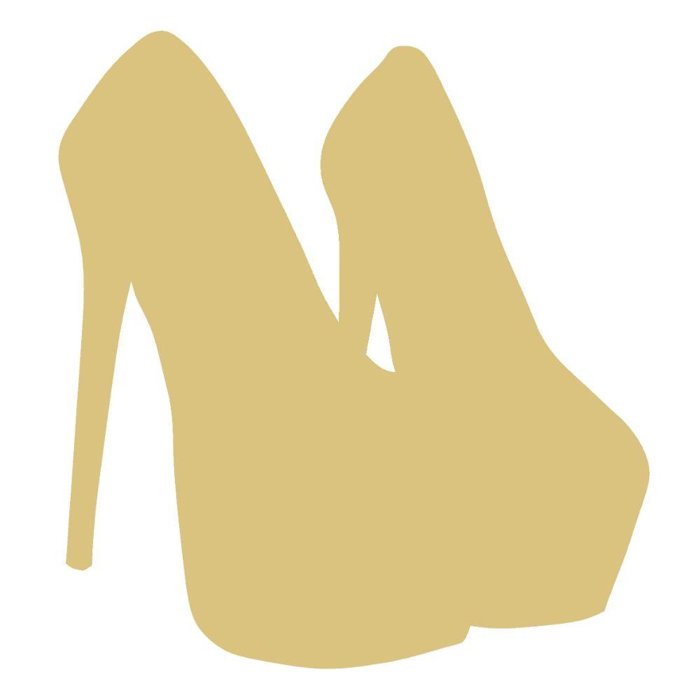 Basic Shape High Heels MDF Cutout Stiletto Silhouette - Unfinished For DIY