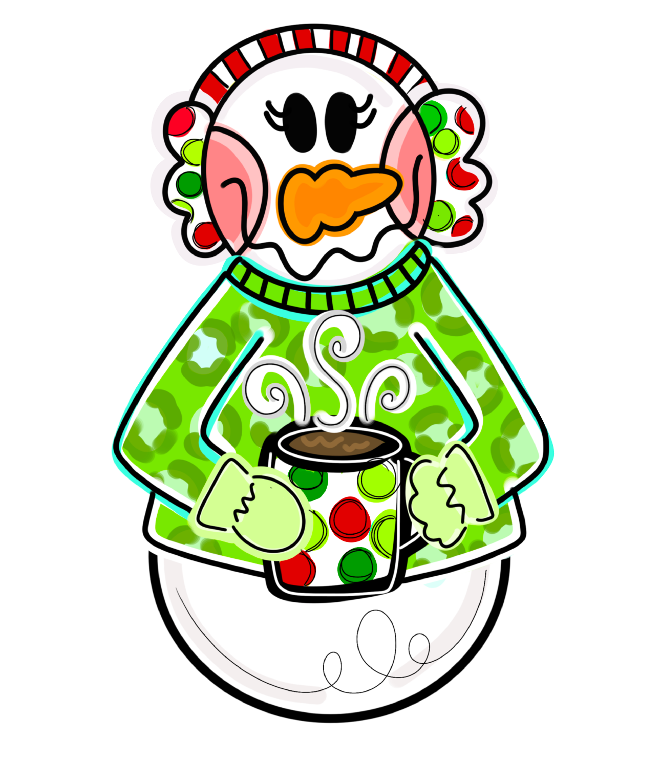 HANG IT UP CO COCOA DRINKING SNOWMAN