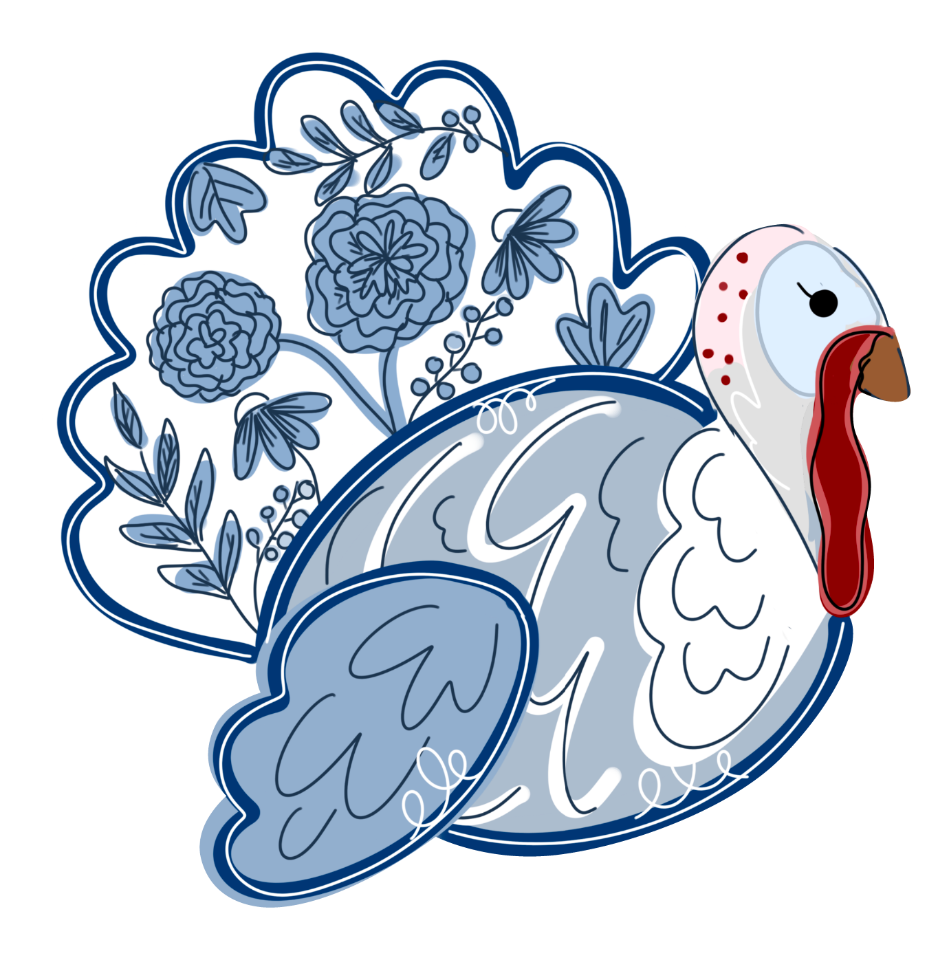 HANG IT UP CO BLUE TURKEY FACING RIGHT